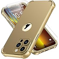 ORETECH for iPhone 14 Pro Case, with [2 x Screen Protectors] [10 Ft Military Grade Drop Test] [Camera Protection] 360° Shockproof Slim Thin Phone Case iPhone 14 Pro Cover 6.1'' - Gold