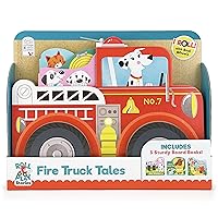 Fire Truck Tales - Wheeled Board Book Set, 3-Book Gift Set With Rolling Fire Engine Vehicle Slipcase for Toddlers (Roll & Play Stories)