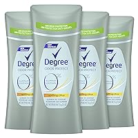 Degree 0% Aluminum Free Deodorant Uplifting Citrus 4 Count 48H Odor Protection Deodorant for Women 2.6 oz