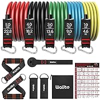 Resistance Bands Set - 150lbs/200lbs/250lbs Exercise Resistance Bands with Handles, 5 Tube Fitness Bands with Door Anchor, Elastic Bands for Exercise, Physical Therapy, Home Workouts