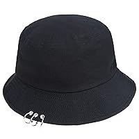 Kpop Bucket-Hat with1 Rings,Fisherman-Cap - Men Women Unisex Caps with Iron Rings
