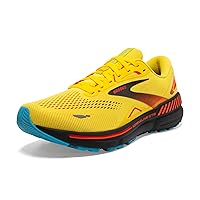 Brooks Men’s Adrenaline GTS 23 Supportive Running Shoe - Yellow/Foraged Iron/Orange - 7 Medium
