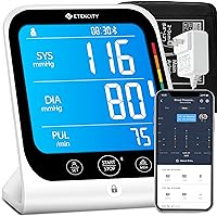 Etekcity FSA/HSA Eligible, Smart Blood Pressure Monitor for Home Use, Cuff for Standard to Large Size Adult Arms, Bluetooth BP Machine with Data Storage, Diagnostic Kit, Family Supplies & Equipment