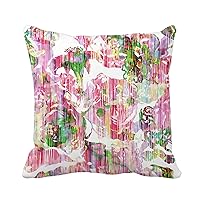 Throw Pillow Cover Floral Pattern Amazing Effect Painting Allover Watercolour Roses Celebrate 16x16 Inches Pillowcase Home Decorative Square Pillow Case Cushion Cover