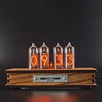 Authentic Nixie Tube Clock Bundle with Spare IN-14 Nixie Tube, Motion Temperature Humidity Sensors, Dual RGB LED Backlight, Alarm Clock, Visual Effects, Made in Ukraine