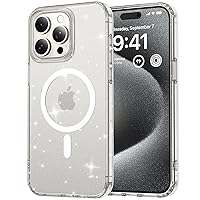 R-fun Magnetic Crystal Glitter Case Designed for iPhone 12/12 Pro, [Anti-Yellowing] [Military-Grade Protection] Compatible with iPhone 12 Pro (6.1 inch), Glitter Clear