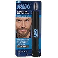 1-Day Beard & Brow Color, Temporary Color for Beard and Eyebrows, For a Fuller, Well-Defined Look, Up to 30 Applications, Light Brown