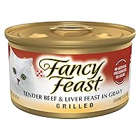 Purina Fancy Feast Grilled Wet Cat Food Beef and Liver Feast in Wet Cat Food Gravy - (Pack of 24) 3 oz. Cans