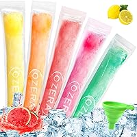 120 Pack Popsicle Bags for Kids Adults, Disposable Ice Pop Bags Freezer Tubes with Zip Seals Funnel, for Healthy Snacks, Juice, Ice Candy Pops, Fruit Smoothies and Yogurt (2 x 8.7