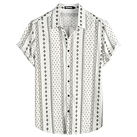 VATPAVE Mens Casual Short Sleeve Button Down Shirts Regular Fit Hawaiian Summer Shirts