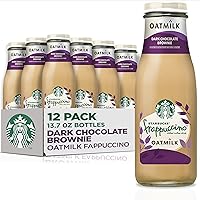 Starbucks Oatmilk Frappuccino, Coffee Drink, Dark Chocolate Brownie Oat Milk, 13.7 fl oz Bottles (12 Pack), Iced Coffee