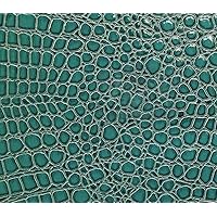 Vinyl Fabric Crocodile Turquoise Fake Leather Upholstery / 54