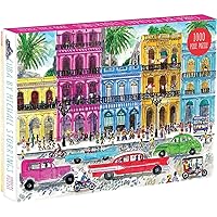 Galison Michael Storrings 1000 Piece Cuba Jigsaw Puzzle for Adults and Families, Illustrated Art Puzzle with Cuban Art Deco Scene