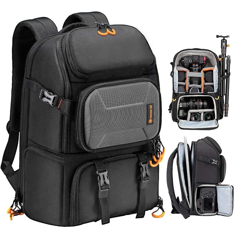 Large Photography Bag with Laptop Compartment Tripod Holder Waterproof  Raincover Hiking Travel Professional DSLR Camera Backpack for Men Women  Side Access - K&F Concept
