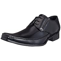 Men's Plain-Toe Side Gore Lace-up Dress Shoes Black Dark Brown