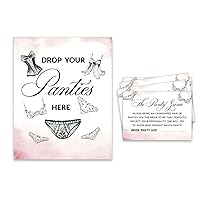 Girls Night Out Bachelorette Party Panty Game Lingerie Shower Bridal Shower Game 1 Sign + 30 Size Cards White