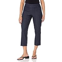 SLIM-SATION Women's Pull on 24 Inch Solid Twill Crop Pant