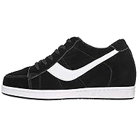 Toto Men's Invisible Height Increasing Elevator Shoes - Lace-up Suede Leather Sneakers - 2.8 Inches Taller