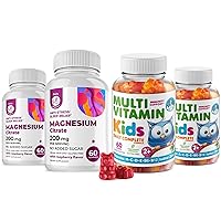 Kids Multivitamin Gummies 14 Essential Vitamins and Magnesium Gummies Sugar-Free - Daily Supplement Vitamin A,C,D,E Vegetarian B6&B12,Zinc,Biotin with Sugar-Free Magnesium Calm Chews for Kids&Adults
