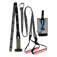 Pocket Monkii Fitness Suspension Trainer System, All in One Gym Bodyweight Workout Kit, Lightweight Portable Home Suspension Training Kit for Travel, Outdoors, or Home - Door Anchor Included