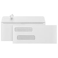 500#8 Self Seal Double Window Security Envelopes Designed for QuickBooks Checks - Computer Printed Checks - 3 5/8 X 8 11/16 (Not for Invoices)