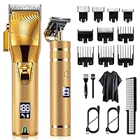 Hair Clippers for Men, Professional Hair Trimmer Set Cordless Barber Clippers Beard Trimmer Hair Cutting Kit Rechargeable T Outliner Shaver Zero Gapped Haircut Grooming Kit Gifts for Men