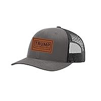 Trenz Shirt Company Political Trump Take America Back 2024 Embroidered Leather Patch Trucker Snapback Hat