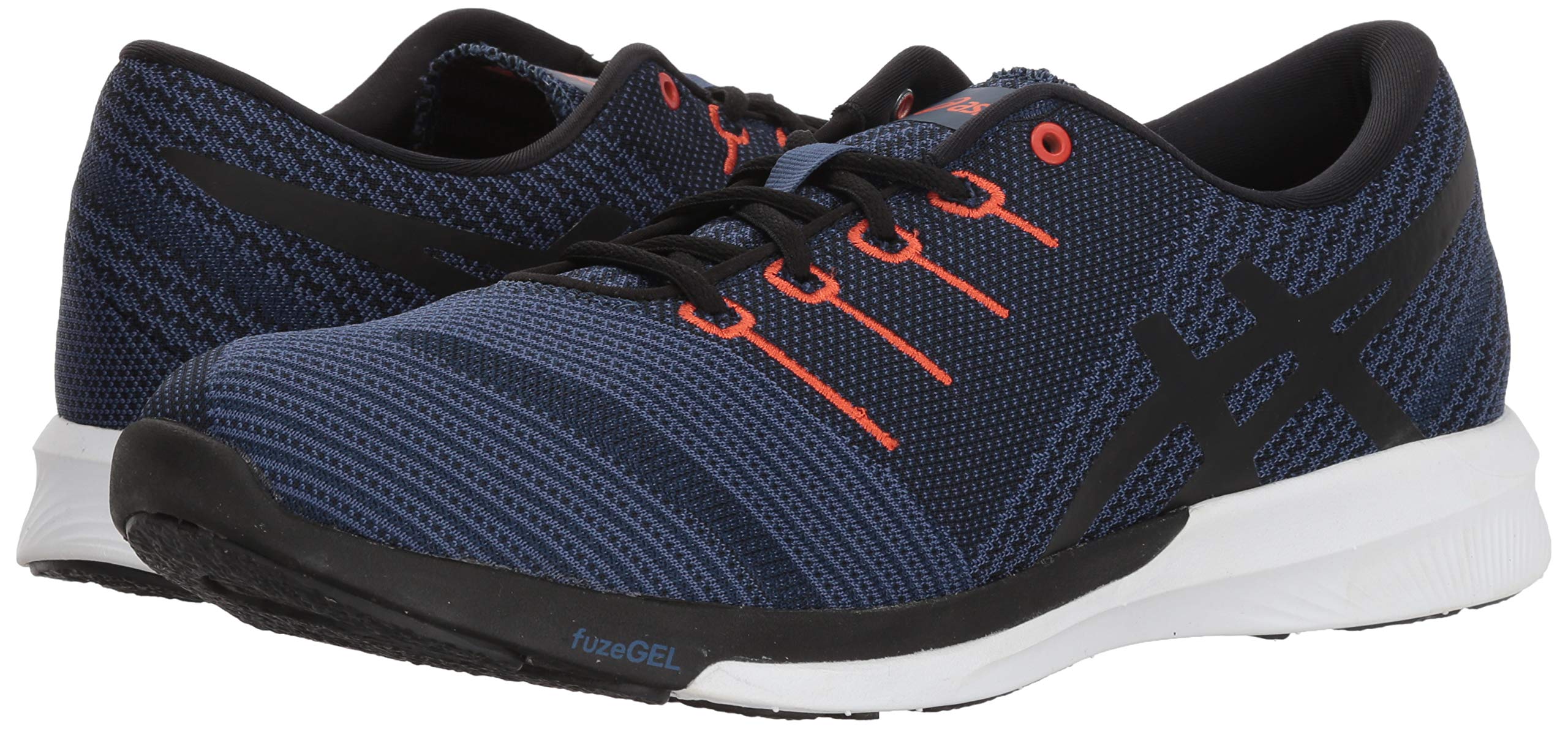 ASICS Men's fuzeX Knit, Blue/Black/Tomato, 7 D