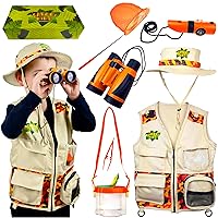 Bug Hunting Kit, Vest, Hat, Binoculars, Lg. Net, Bug Container, Whistle, Flashlight, Magnifier, Thermostat, Compass, Tweezers