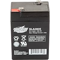 Interstate Batteries 6V 4.5Ah Battery (F1 Terminal) SLA AGM VRLA Rechargeable Replacement for Blood Pressure Monitors, Oxygen & Pulse Meters, Deer Feeders, Medical Devices (SLA0905)