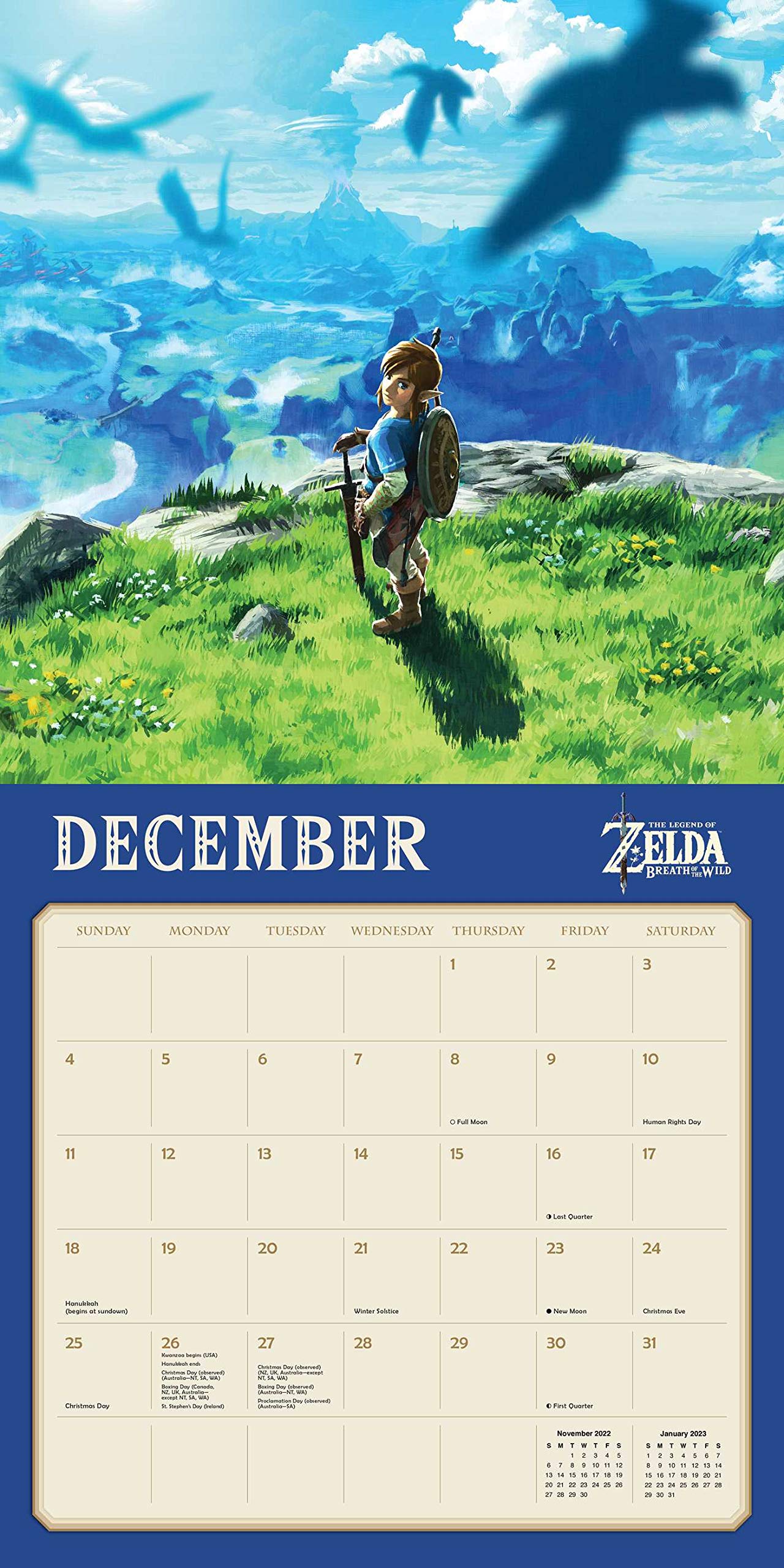 The Legend of Zelda 2022 Wall Calendar