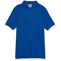 Nautica Boys' Big School Uniform Short Sleeve Polo Shirt, Button Closure, Comfortable & Soft Pique Fabric