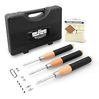Savannah 3 piece Carbide Mini Turning Tool Set With Foam Lined Case Perfect For Turning Pens Pencils Tops Goblets Acorns Bottle Stoppers or any Small to Mid-Size Turning Project (3pc)