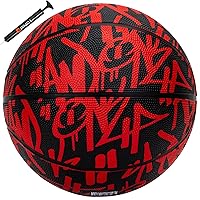 AND1 Street Ink 27.5 Basketball : Youth Sized Rubber Streetball for Indoor and Outdoor Use, Deep Channel Construction and Durability, Ideal for Boys and Girls Ages 9-11, Includes 10” Pump