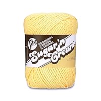 Lily Sugar 'N Cream The Original Solid Yarn, 2.5oz, Medium 4 Gauge, 100% Cotton - Yellow - Machine Wash & Dry