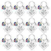 Xiahuyu 12 Pcs Autism Awareness Gifts Keychain Autism Teacher Appreciation Gifts Special Education Teacher Gifts Thank You Gifts for Autism Teacher ABA Therapist SPED Teacher Gifts