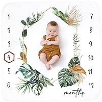 Monthly Baby Milestone Blanket for Baby Boy, Baby Monthly Milestone Blanket Boy, First 12 Months Milestone for Baby Boy Pictures, Infant Photo Blanket Prop for Age and Growth, 46”x46”