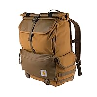 Carhartt Nylon Roll Top, Heavy-Duty Water-Resistant Backpack, Brown, One Size
