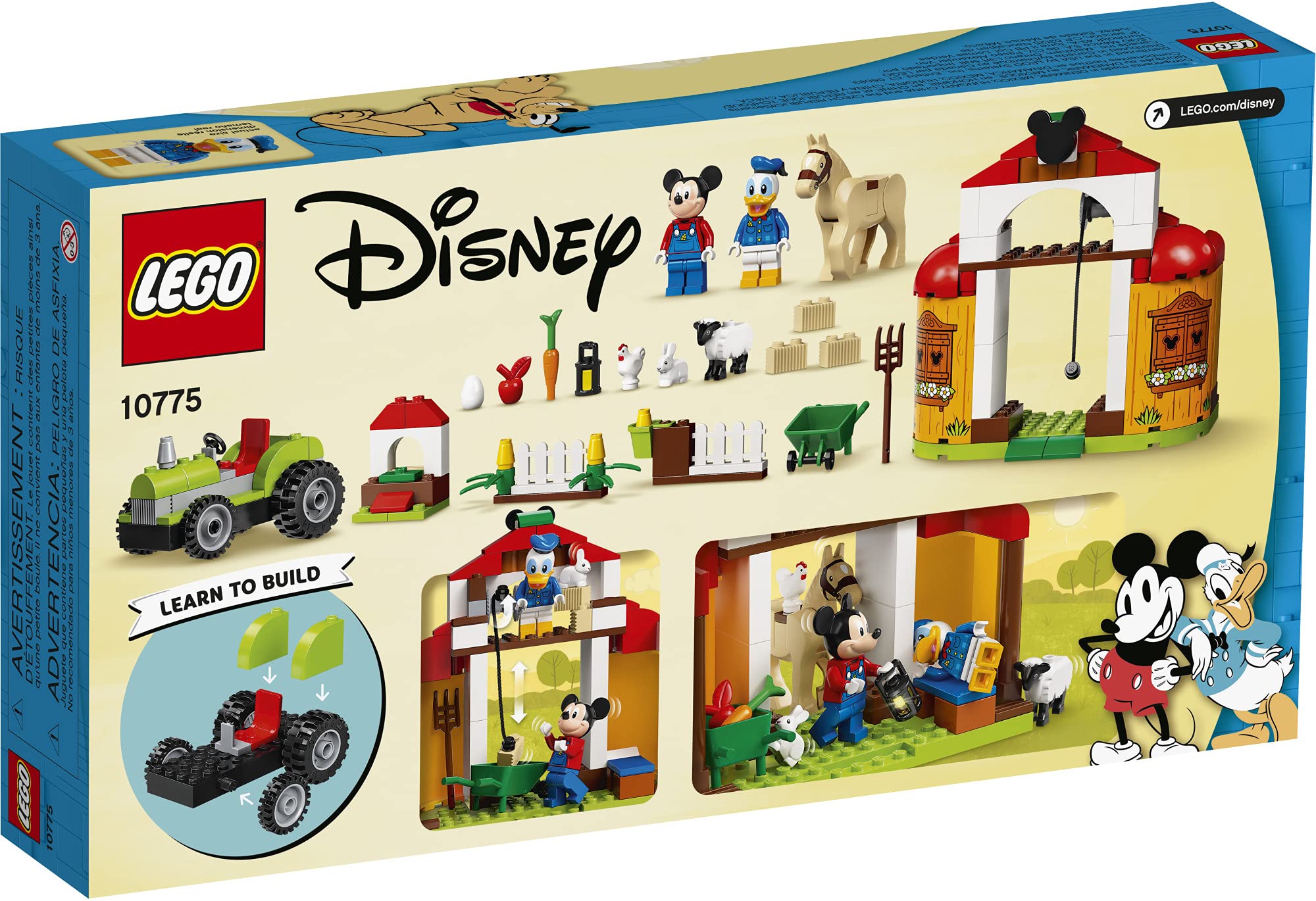 LEGO Disney Mickey and Friends Mickey Mouse & Donald Duck’s Farm 10775 Building Kit; A Creative Play Set for Kids; New 2021 (118 Pieces)
