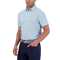 Men's Short Sleeve Printed Tech Sports Fit Polo Top