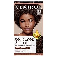 Clairol Textures & Tones Permanent Hair Dye, 3N Cocoa Brown Hair Color, Pack of 1