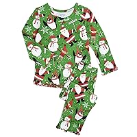 Sara's Prints Girls' Toddler Cozy Ruffled Relaxed Fit Pajama Set