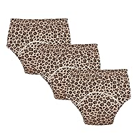 ALAZA Dark Brown Leopard Prin Cheetah Animal Cotton Potty Training Underwear Pants for Toddler Girls Boys, 2t, 3t, 4t, 5t