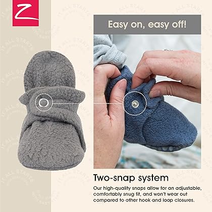 Zutano Unisex Fleece Baby Booties with Organic Cotton Lining, Newborn Essentials