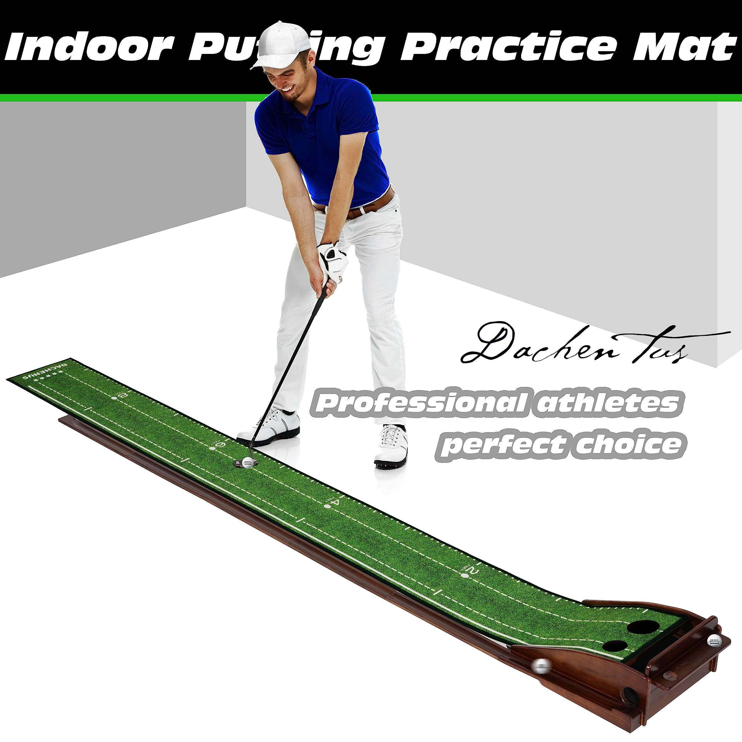 Golf Putting mat Putting Mat for Indoors Putting Green, Mini Golf, Putting Mat Indoor Golf Matt Putting Green with Automatic Ball Return for Indoor and Outdoor, Office, Living Room Putting mat