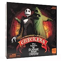 Disney Tim Burton’s The Nightmare Before Christmas Checkers | Featuring Jack Skellington vs. Oogie Boogie | Officially Licensed Disney Game | Collectible 2-Player Game | Ages 6+