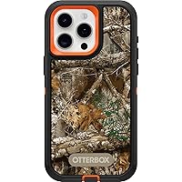 OtterBox IPhone 15 Pro MAX (Only) Defender Series Case - REALTREE EDGE (Blaze Orange/Black/RT Edge) , Rugged & Durable, with Port Protection, Includes Holster Clip Kickstand