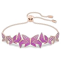 Swarovski Lilia Butterfly Necklace, Earrings, and Bracelet Crystal Jewelry Collection, Pink Crystals on a Rose Gold Tone Finish