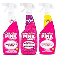 Stardrops - The Pink Stuff - The Miracle Multi-Purpose Spray, Window & Glass Cleaner, and Bathroom Foam Spray Bundle (1 Multi-Purpose Spray, 1 Window & Glass Cleaner, 1 Foam Spray)