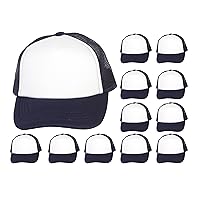 TOP HEADWEAR 12-Pack Youth Snapback Trucker Hat Foam Mesh Dozen Caps for Kids